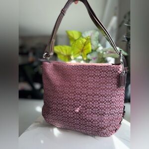 Coach Signature Convertible Duffle Purse Bag #21041E Burgundy /Merlot